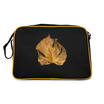 Monstera leaf dried - Retro Bag - black/gold - Back