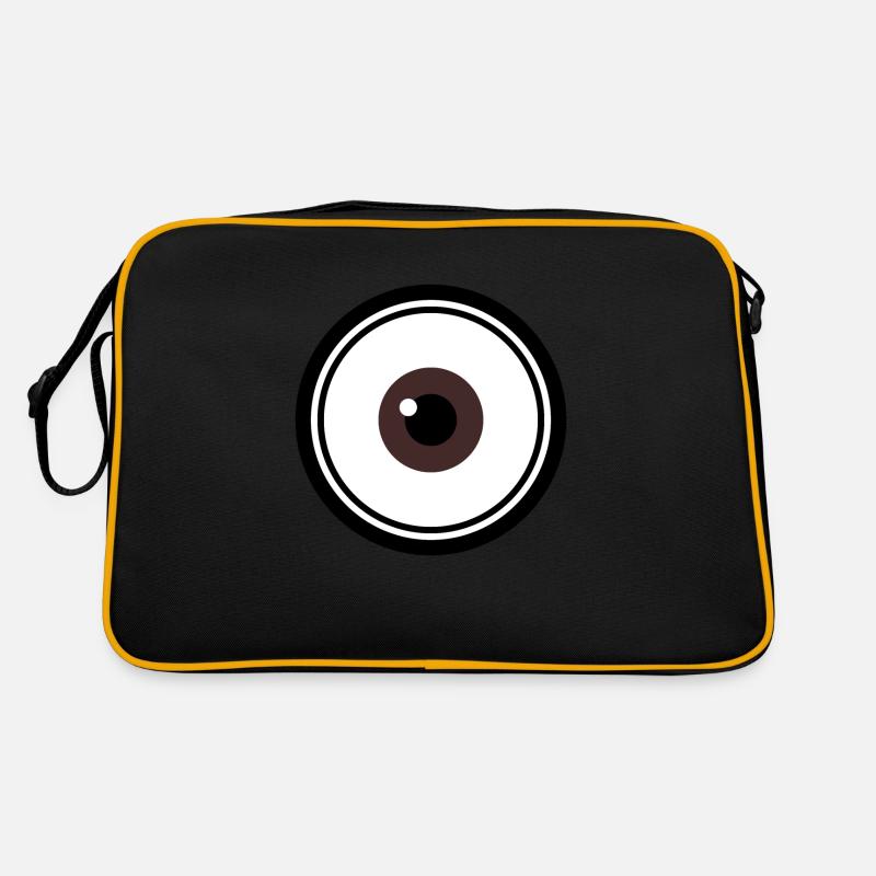 Braunes Auge - Retro Tasche - Schwarz/Gold
