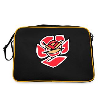 rose fleur - Sac Retro - noir/or - Dos
