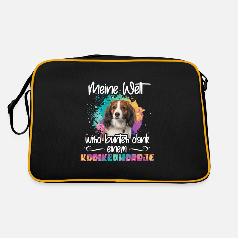 Welt wird bunt dank kooikerhondje Hund Retro Tasche