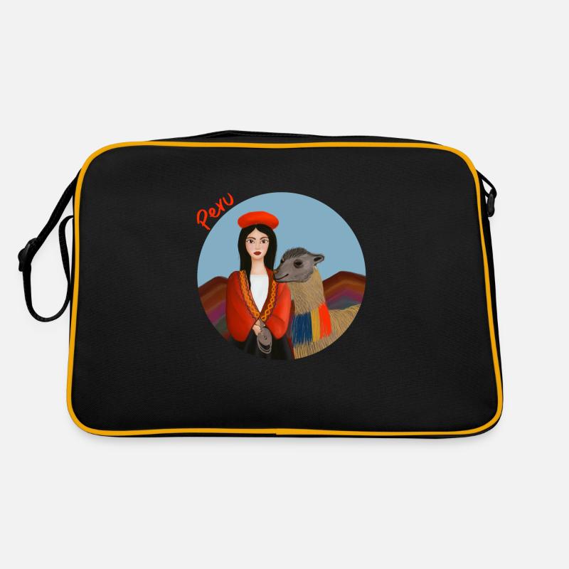 Apapucharse - Peru - Retro Tasche - Schwarz/Gold