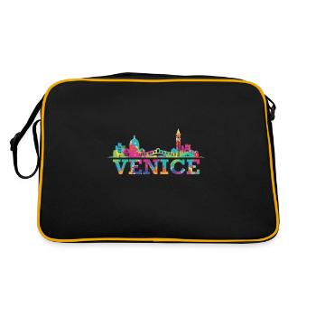 Skyline Venedig Impression Italien Souvenir Gift - Retro Tasche - Schwarz/Gold - Hinten