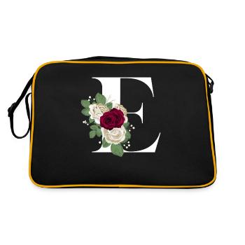 lettre E fleuris - Sac Retro - noir/or - Dos