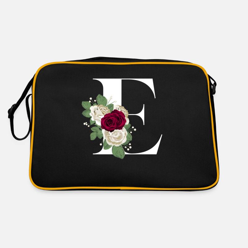 letter E flowered Retro Bag