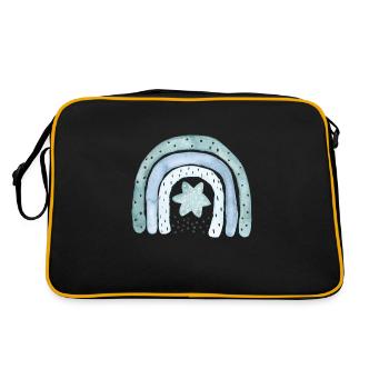 Bleu denim arc-en-ciel avec astérisque - Sac Retro - noir/or - Dos