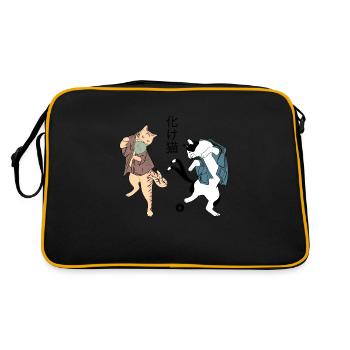 Bakeneko chats japonais yokai - Sac Retro - noir/or - Dos