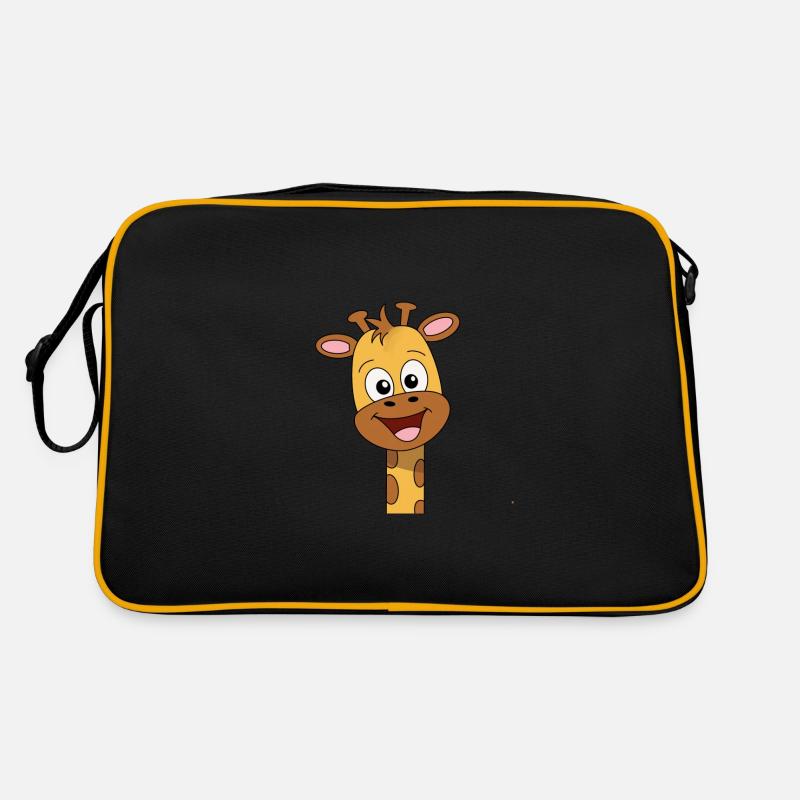 Fröhliche Giraffe - Retro Tasche - Schwarz/Gold