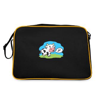Math Symbols Cow Goes Mu Funny Animal Gift Idea - Retro Bag - black/gold - Back