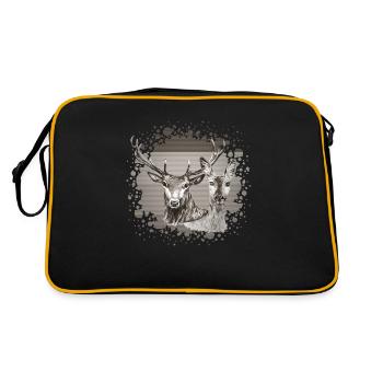 Deer and doe - Retro Bag - black/gold - Back