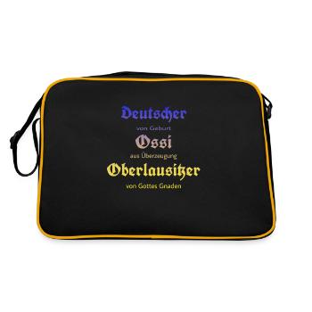 Oberlausitzer - Retro Tasche - Schwarz/Gold - Hinten