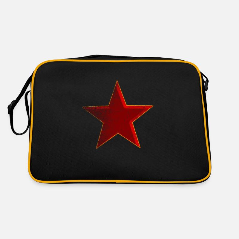 Roter Stern - Retro Tasche - Schwarz/Gold
