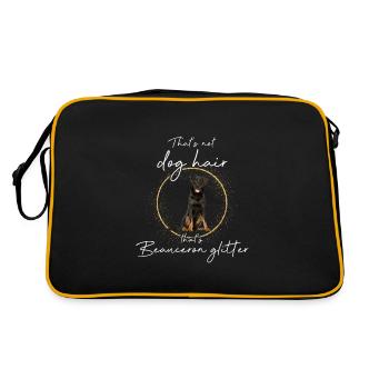 This is Beauceron Glitter Dog - Retro Bag - black/gold - Back