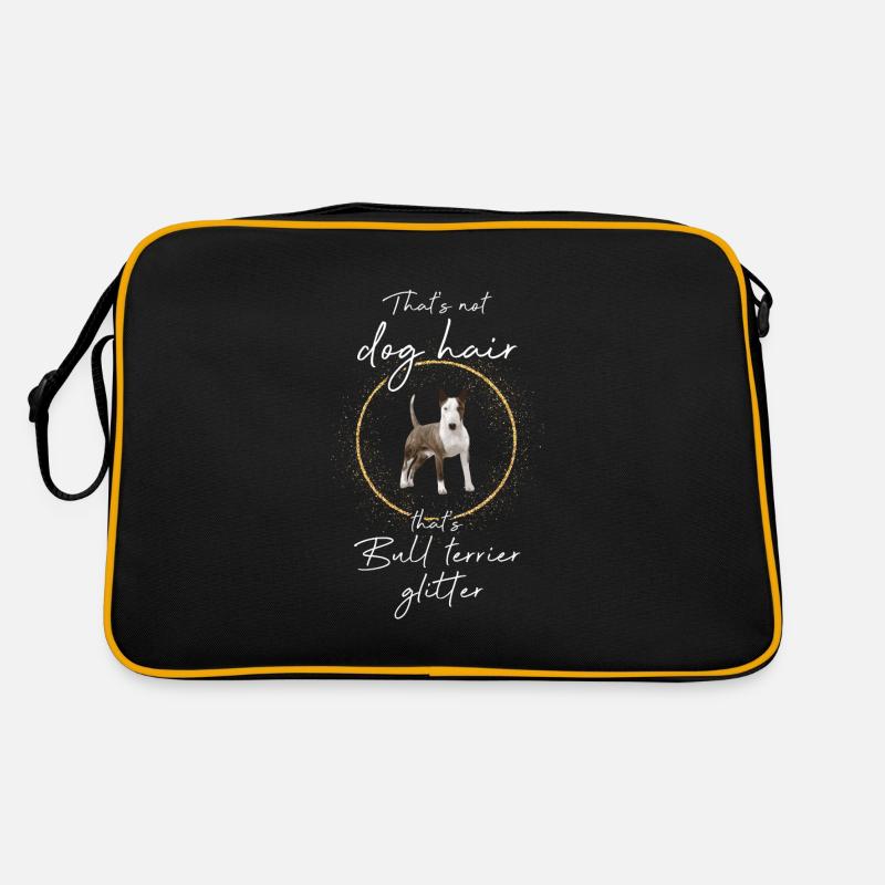 This is Bull Terrier Glitter Bull terrier - Retro Bag - black/gold