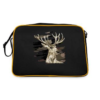 Hirsch - Retro Tasche - Schwarz/Gold - Hinten