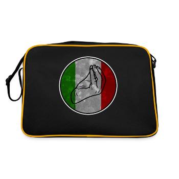 Italian Hand Gesture Italia Italy Italiano - Retro Bag - black/gold - Back