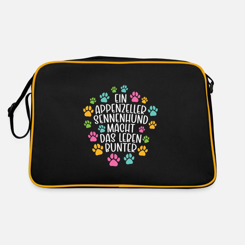 Appenzeller Sennenhund Leben bunter Hunde Retro Tasche