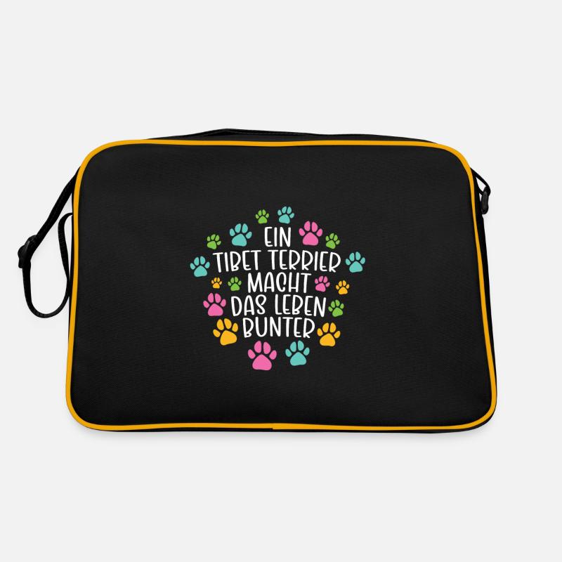 Tibet terrier machen Leben bunter Hund Retro Tasche