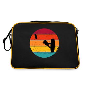 Kitesurfen Jungen Herren Kiten Kite Surf - Retro Tasche - Schwarz/Gold - Hinten