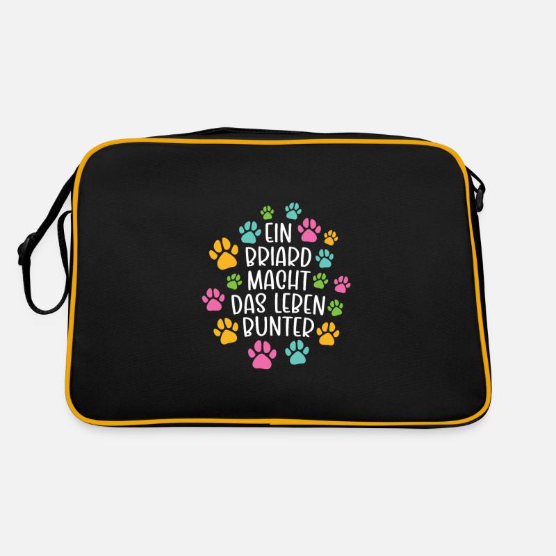 Briard machen Leben bunter Hund Retro Tasche