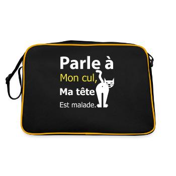 Humour chat Malade - Sac Retro - noir/or - Dos