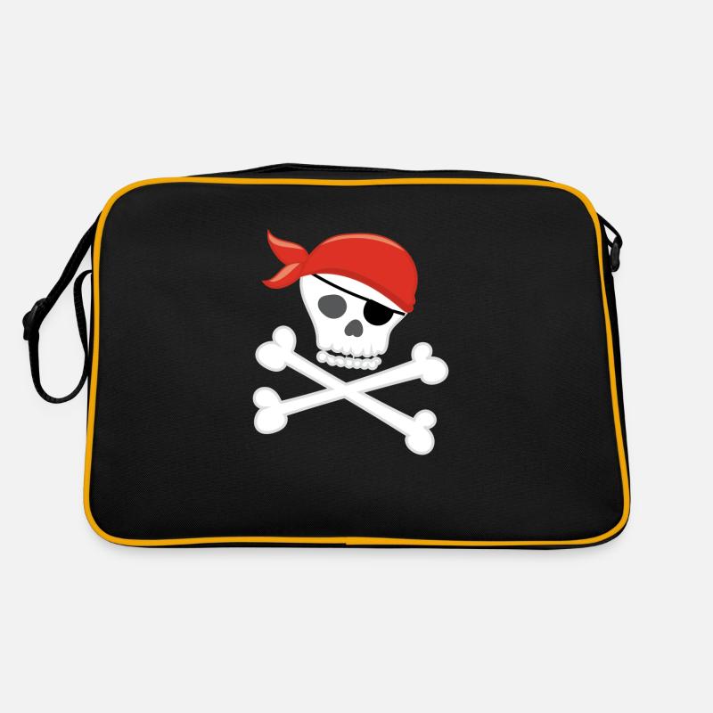 Tête de pirate - Sac Retro - noir/or