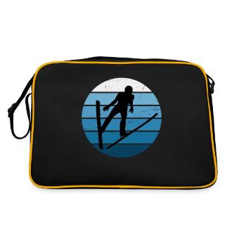 Ski jumping Ski jumper Winter sports Ski flying Fra - Retro Bag - black/gold - Back