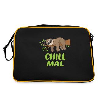 Chill Mal - sloth on a branch! - Retro Bag - black/gold - Back