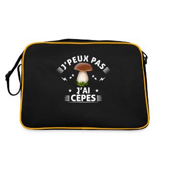 Je peux pas j'ai cèpes humour champignons cèpes - Sac Retro - noir/or - Dos