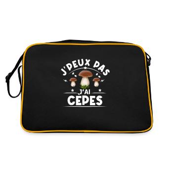 Je peux pas j'ai cèpes humour champignons cèpes - Sac Retro - noir/or - Dos