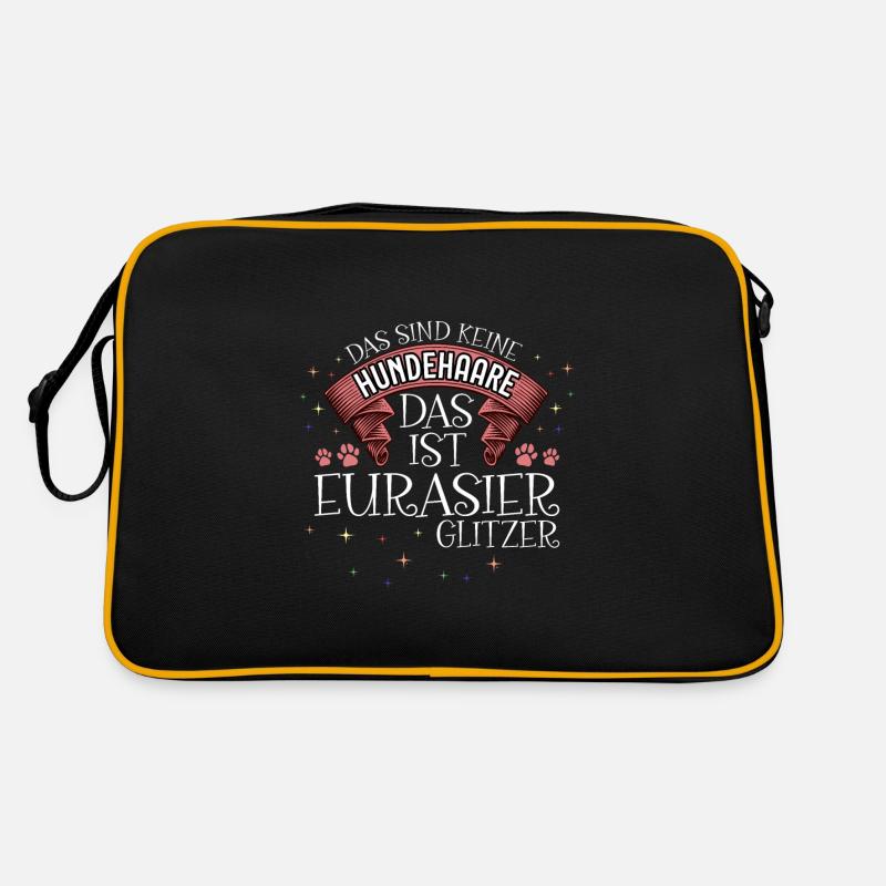 Das ist Eurasier Glitzer Hund Retro Tasche