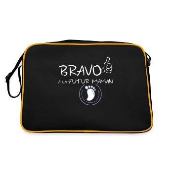 Bravo a la futur maman. Félicitation ! - Sac Retro - noir/or - Dos