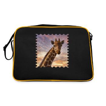 Girafe au coucher du soleil - Sac Retro - noir/or - Dos
