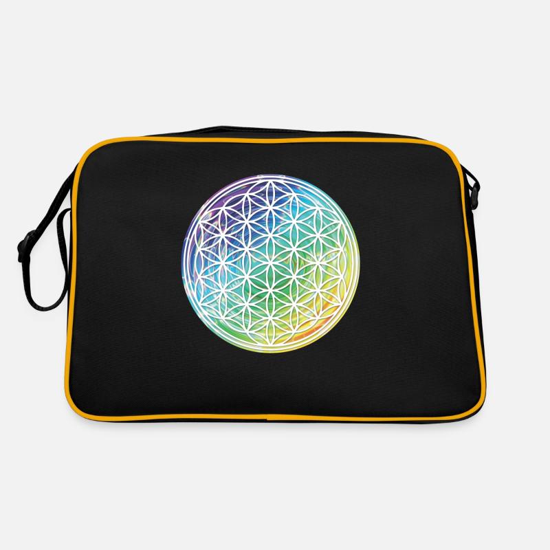 Blume des Lebens Regenbogen Geschenkidee 005-034 Retro Tasche