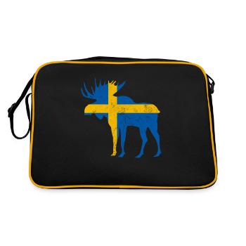 Orignal de Suède avec drapeau - Sac Retro - noir/or - Dos