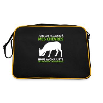Chèvres Je Ne Suis Pas Accro Humour Chèvre - Sac Retro - noir/or - Dos