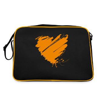 Holland Netherlands Orange Europe Heart Grunge NL - Retro Bag - black/gold - Back