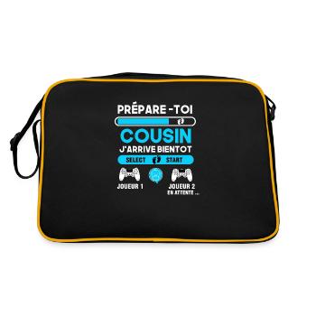 Futur Cousin Gamer Cadeau j'arrive cousin - Sac Retro - noir/or - Dos