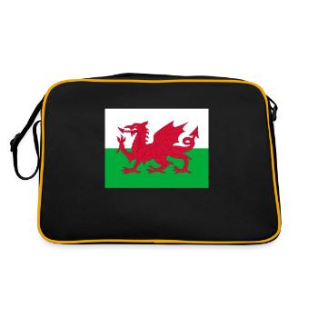 Flagge von Wales - Retro Tasche - Schwarz/Gold - Hinten