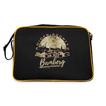 Bamberg Vintage Retro - Retro Tasche - Schwarz/Gold - Hinten