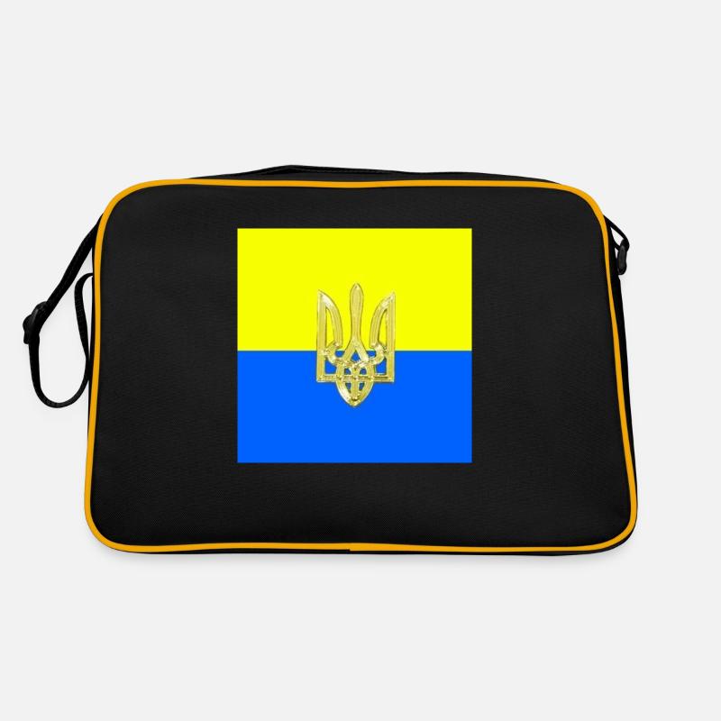 Ukraine - Retro Tasche - Schwarz/Gold