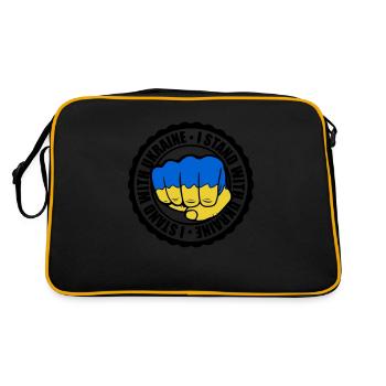 Je soutiens l’Ukraine - Sac Retro - noir/or - Dos