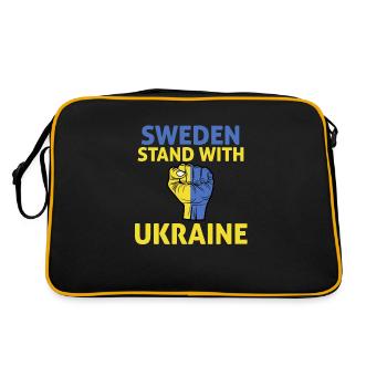 Sweden Stand With Ukrain I Stand With Ukraine - Retro Bag - black/gold - Back