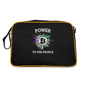 Bitcoin the people's currency. Power to the people - Retro Tasche - Schwarz/Gold - Hinten
