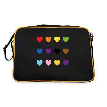 Le progrès de la fierté inclusive intersexuée colore les cœurs - Sac Retro - noir/or - Dos