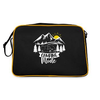 Camping Mode mit Camper - egal für welchen Urlaub - Retro Tasche - Schwarz/Gold - Hinten