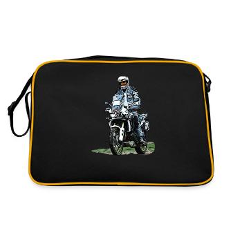 Adventure Biker - motocycliste debout - Sac Retro - noir/or - Dos