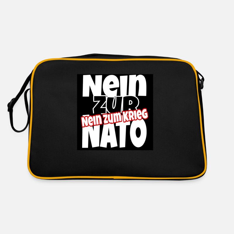 Frieden - Retro Tasche - Schwarz/Gold