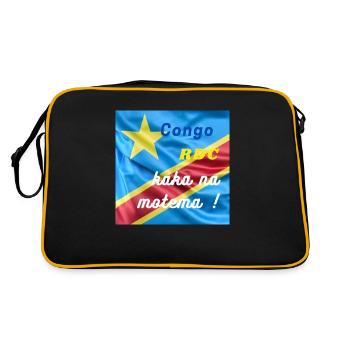 Congo RDC kaka na motema ! - Sac Retro - noir/or - Dos