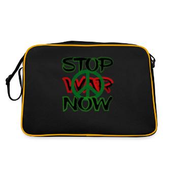 Stop War Now - Retro Bag - black/gold - Back
