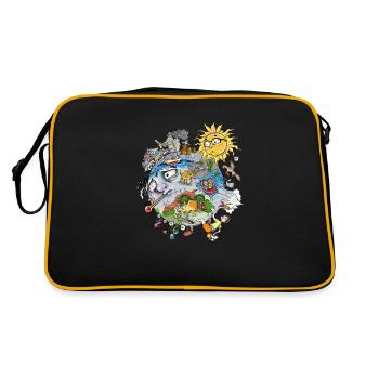 Think Global - Grimpez local - Pas de texte - Sac Retro - noir/or - Dos